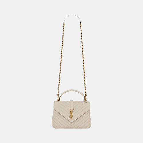 YSL Quilted Leather College Medium Chain Bag (4 Colours) - LONDONKELLY