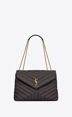 YSL Quilted 'Y' Leather Loulou Medium Chain Bag (Many Colours) - LONDONKELLY