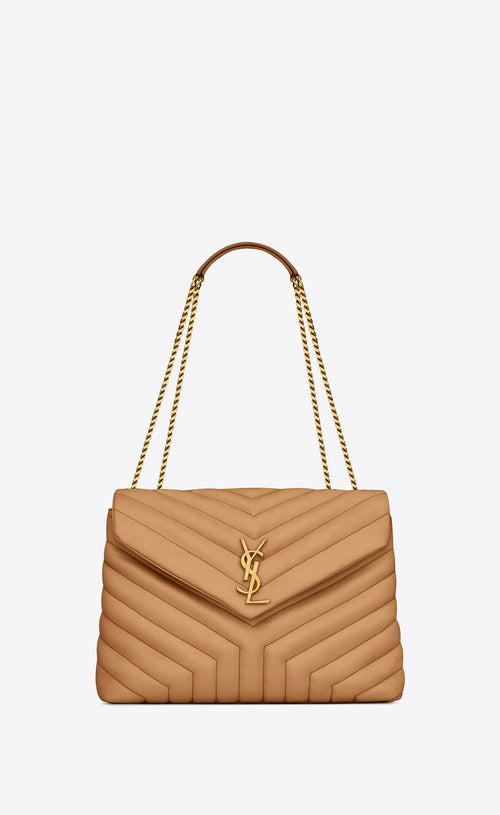 YSL Quilted 'Y' Leather Loulou Medium Chain Bag (Many Colours) - LONDONKELLY