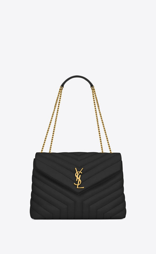 YSL Quilted 'Y' Leather Loulou Medium Chain Bag (Many Colours) - LONDONKELLY