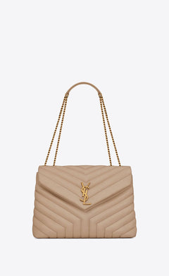 YSL Quilted 'Y' Leather Loulou Medium Chain Bag (Many Colours) - LONDONKELLY