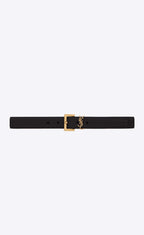 YSL SAINT LAURENT Cassandre Belt with Square Buckle | 聖羅蘭 皮帶 (黑色)