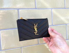 YSL SAINT LAURENT Cassandre Matelasse Zipped Card Case | 聖羅蘭 卡套 (多色)