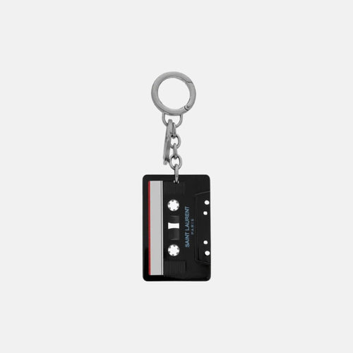 YSL SAINT LAURENT Cassette Tape Keyring | 聖羅蘭 鎖匙扣 (黑色)