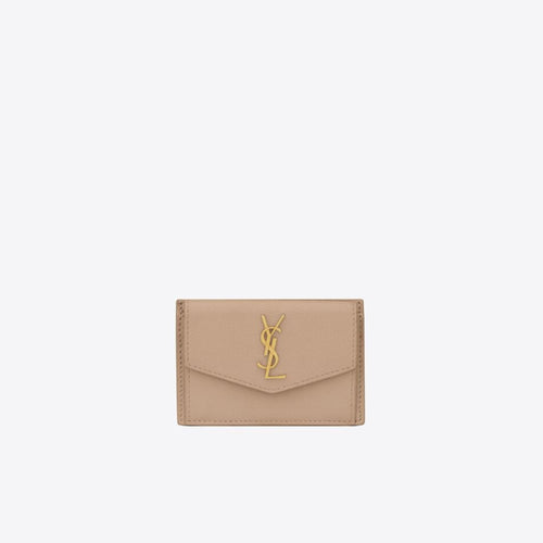 YSL SAINT LAURENT Uptown Card Case | 聖羅蘭 卡套 (Dark Beige)